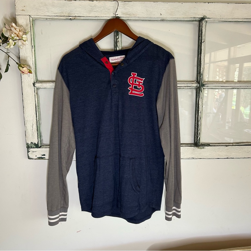 Mitchell & Ness Navy Hoodie with Red Accents \ St. Louis Cardinals Hoodie